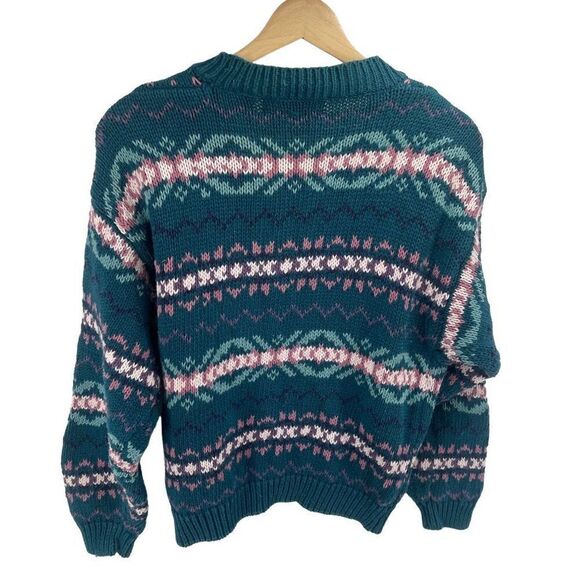 Vintage Paris Sport Club Worldwide Women's Cardigan Sweater Button Closure Blue - Picture 3 of 9